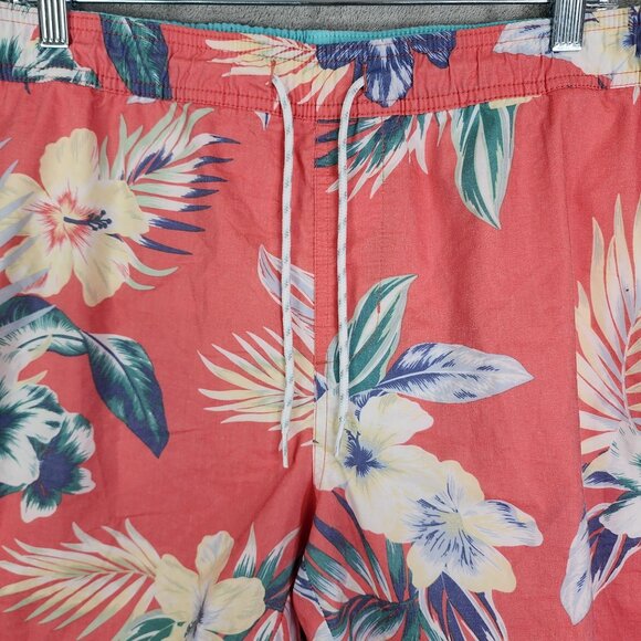 Mens Coral Goodfellow & Co Tropical Hawaiian Floral Swim Trunks Shorts Size XL - Picture 3 of 12